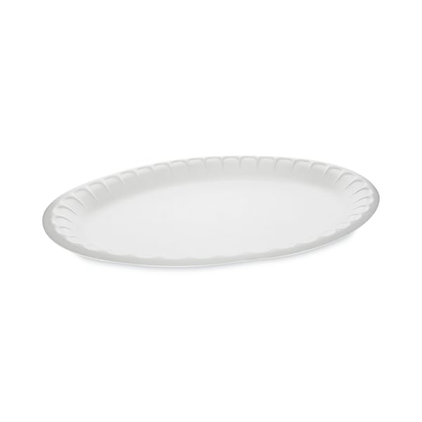 Pactiv Unlaminated Foam Dinnerware, Platter, Oval, 11.5 x 8.5, White, PK500 PK YTH100430000 - main